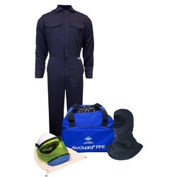National Safety Apparel KIT2CV08NGBLG | Enespro ArcGuard 8 cal/cm2 Arc Flash Kit with FR Coverall and Balaclava, LG, No Gloves