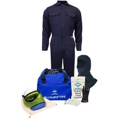 National Safety Apparel KIT2CV11BMD12 | Enespro ArcGuard 12 cal UltraSoft Arc Flash Kit, FR Coverall & Balaclava, M, Glove Sz 12