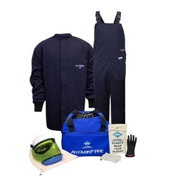 National Safety Apparel KIT2SC11SM08 | Enespro ArcGuard 12 cal Arc Flash Kit W/Short Coat & Bib Overall in UltraSoft, S, Sz 08