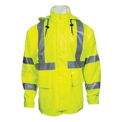 National Safety Apparel R30RL062X | Arc H2O Flame Resistant Hi-Vis Rain Jacket, ANSI Class 3, Type R, Yellow, 2XL