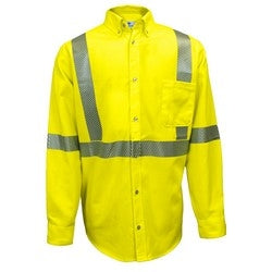 National Safety Apparel SHRTV3C3MDTL | VIZABLE FR Hi-Vis Work Shirt, Type R, Class 3, M-T, Fluorescent Yellow