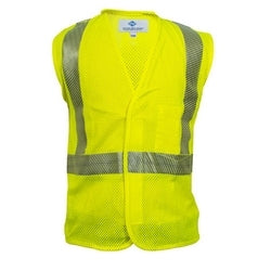 National Safety Apparel V00HA2V4X | Class 2 FR Hi-Vis Yellow Para-Aramid Mesh Vest, FR Hook/Loop Closure (Arc Rating = 5.1 cal/cm2), 4XL