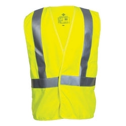 National Safety Apparel V20TV2VSM | Class 2 Hi-Vis Yellow Contractor’s Vest, FR Hook & Loop Front Closure, Small