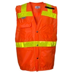 National Safety Apparel VNT8043S | VIZABLE Hi-Vis Deluxe Road Vest, ANSI Class 2, Type R, S, Orange
