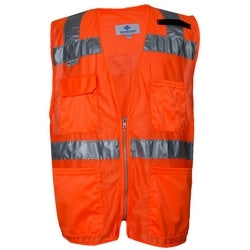 National Safety Apparel VNT8149L | VIZABLE Hi-Vis Deluxe Micro Mesh Road Vest, ANSI Class 2, Type R, L, Orange