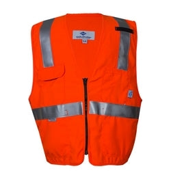 National Safety Apparel VNT99222M | VIZABLE Flame Resistant Hi-Vis Deluxe Road Vest, ANSI Class 2 Level 2, M, Orange