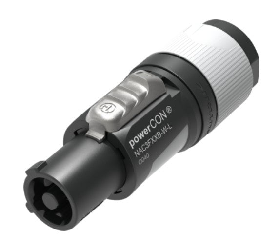 Neutrik NAC3FXXB-W-L | Locking Main Connector, 12 mm OD Max, Female, Single Phase, 6 mm OD Min