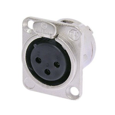 Neutrik NC3FD-L-1 | Female Receptacle, 16 A, Silver, Bronze Contact, Die-Cast Zinc Shell, 3 Pole