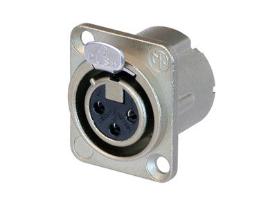 Neutrik NC3FD-LX | Receptacle DLX Series 3 Pin Female, Solder - Nickel/Silver