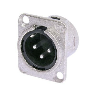 Neutrik NC3MD-L-1 | Receptacle, Silver, Zinc Diecast, 3 Pole, < 50V, Panel-mount, IP 40, Robust "D" metal shell