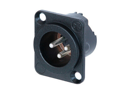Neutrik NC3MD-LX-BAG | Locking Receptacles, Silver, Zinc Diecast, 3 Pole, < 50V, D-mount, IP 40, 16A