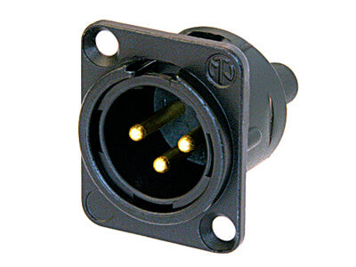 Neutrik NC3MD-S-1-B | Panel, -30 to +80 Degrees Celsius, Steel, Black
