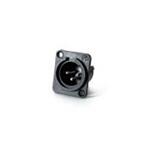 Neutrik NC3MPP | Receptacle PP Series 3 Pin Male Solder Cups, Black Plastic/Silver