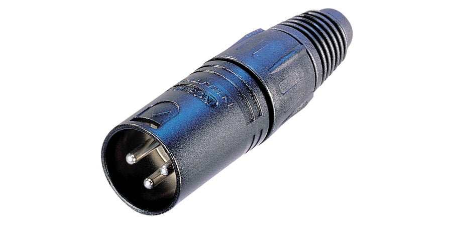 Neutrik NC3MX-B | XLR Cable Connector, Black Gold, 14 AWG, Brass