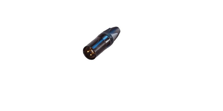 Neutrik NC3MXX-B | Cable End XX Series 3 Pin Male - Black/Gold