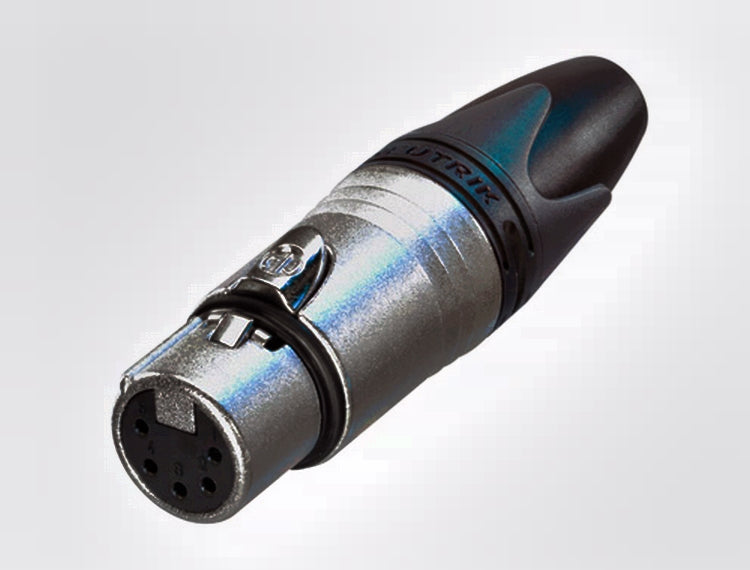 Neutrik NC5FXX | XLR Cable Connector, OD 3.5 to 8 mm, Nickel Silver, 18 AWG, Brass Conductor