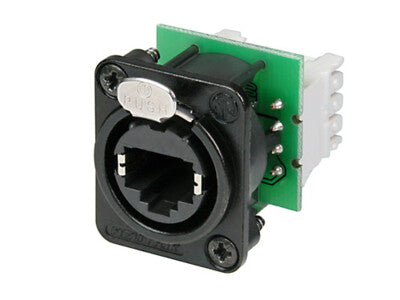 Neutrik NE8FDV-Y110-B | Panel Mount Receptacle, Die-Cast Zinc, Panel Mount, Black