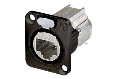 Neutrik NE8FDX-Y6-B | D-Shape Panel-Mount Shielded Connector, Cable Outside Diameter Maximum 1.6mm