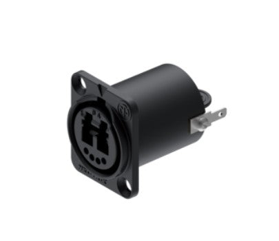 Neutrik NO2-4FDW-1-A | Feed-Through Chassis Connector, Designed as feedthrough with automatic sealing shutter