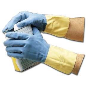 Newell Brands Distribution 405427 | Mapa Two-Tone Neoprene Natural Rubber Gloves 28 mil, 13" Length, Size 7, Dozen Pair
