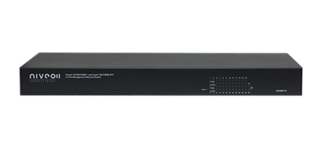 Niveo Professional NGSM24T2-AV | Ethernet Switch, 26-Port, 10/100/1000 Base RJ45, 1000 Base SFP Port Configuration