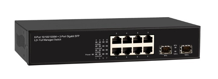 Niveo Professional NGSM8T2 | Ethernet Switch, 10-Port, 10/100/1000M, SFP Port Configuration, Managed