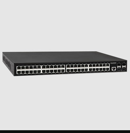 Niveo Professional NGSME48T4H | PoE Switch, 53-Port, 10/100/1000 Base-T PoE RJ45, 10G SFP+, Console Port Configuration