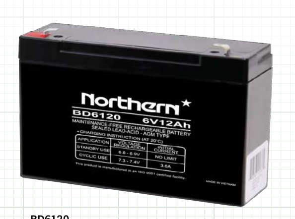 Northern BD6120 | Northern 6V 12Ah F1 Agm Battery