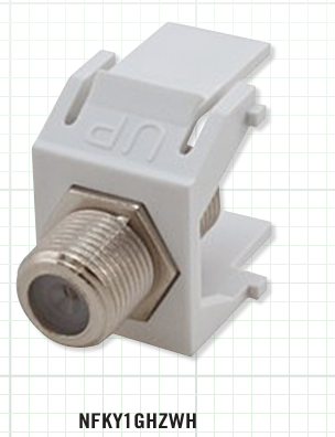 Northern NFKY1GHZWH | F Keystone Insert 1Mhz White, Fmale F-Connector Insert, White