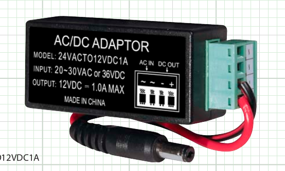 Northern Video 24VACTO12VDC1A | 24Volt Ac To 12Volt Dc Converter - 1Amp Max Output