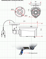Northern Video HDLPCAM | Tvi/Cvi/Ahd/960H License Plate, Bullet, 9-22Mm, 50' Range, Ip66, White