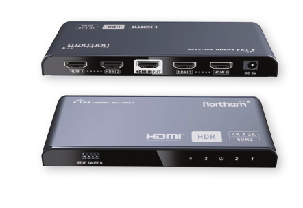 Northern Video HDMISPL14 | Cable Assembly A/V, Hdmi, Hdmi Splitter 1-In 4-Out, Up To 4Kuhd@60Hz Edid Hdmi, 2.0/Hdcp2.2/Hdr10