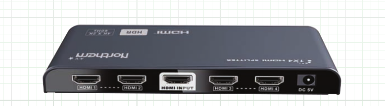 Northern Video HDMISPL14 | Cable Assembly A/V, Hdmi, Hdmi Splitter 1-In 4-Out, Up To 4Kuhd@60Hz Edid Hdmi, 2.0/Hdcp2.2/Hdr10