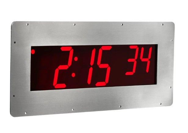 Novanex ONT6CR | Digital Clock, 6-Digit, Red LED, Stainless Steel, NEMA 4X/IP66