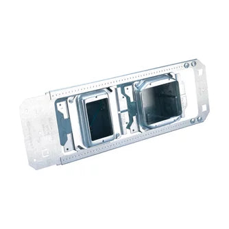 Nvent Caddy A1BF2GD1N | CADDY ALL-IN-ONE Between-Stud With Removable Mud Ring, Multi-Box, (5)1/2"/3/4", (1)1/2", (3)1" Knockouts, 2 Gang, 32.8 in³ Box, 5/8" Drywall, 3 5/8"