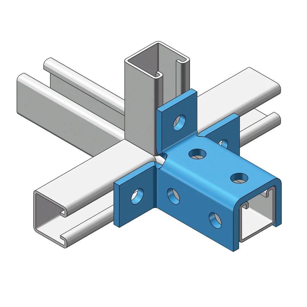 Nvent Caddy W200000EG | Nine Hole Corner Connector, 3-Way, EG, 3.5" x 5.438" x 3.75"