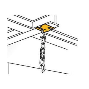 Nvent Caddy 4G16H | 4G16H Twist Clip With 90 Plain Hole, Caddy Armour, Gray, 1/4" Hole, 1/16" Max Flange, 15/16" T-Grid