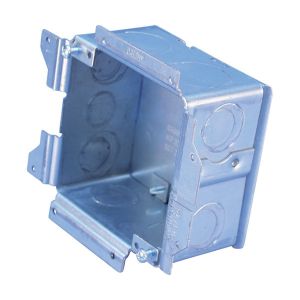Nvent Caddy A1SF0GS | All-In-One Stud-Mounted Without Mud Ring, (8) 1/2", 3/4", (3) 1/2" Knockout Sizes, With Ground, 2 1/2"