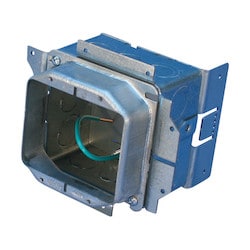 Nvent Caddy A1SF4G | All-In-One Stud-Mounted With Removable Mud Ring, 2 Gang, With Ground, 1 1/4" Drywall, 3 5/8"