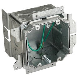 Nvent Caddy A1SFV2G | All-In-One Stud-Mounted With Adjustable Mud Ring, 2 Gang, 5/8"-1 1/2" Drywall, 3 5/8"