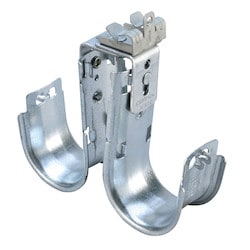 Nvent Caddy CAT64HPD1M24 | Cat HP Double J-Hook With Hammer-On Flange Clip, Swivel, 4" Diameter, 10 1/2"