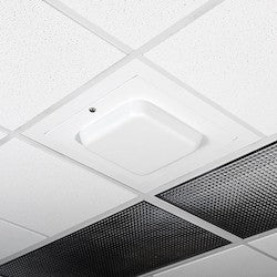 Oberon 1047-LPDOME | Locking Suspended Ceiling Tile Access Point Enclosure, 18.5 X 18.5 X 3 In. Back Box, White Plastic Dome Door