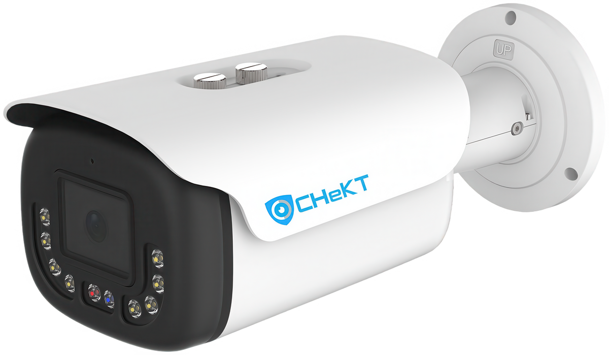 Optex CKIPC4MPBNV-12 | 4MP IP Bullet AI, Alarm Input, 12V Output with 10W Speaker and Active Deterrent Lights