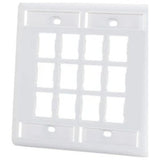 Ortronics 403HDJ212-88 | Clarity, High Density Series, Faceplate, High-Impact Thermoplastic, 12-Port, 2-Gang, White, 4.5 H x 4.53 W x 0.31 D in.