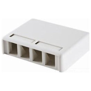 Ortronics 404TJ4-00 | TracJack Plastic Surface Mount Box, 4 Modules, Out Single Side, Black
