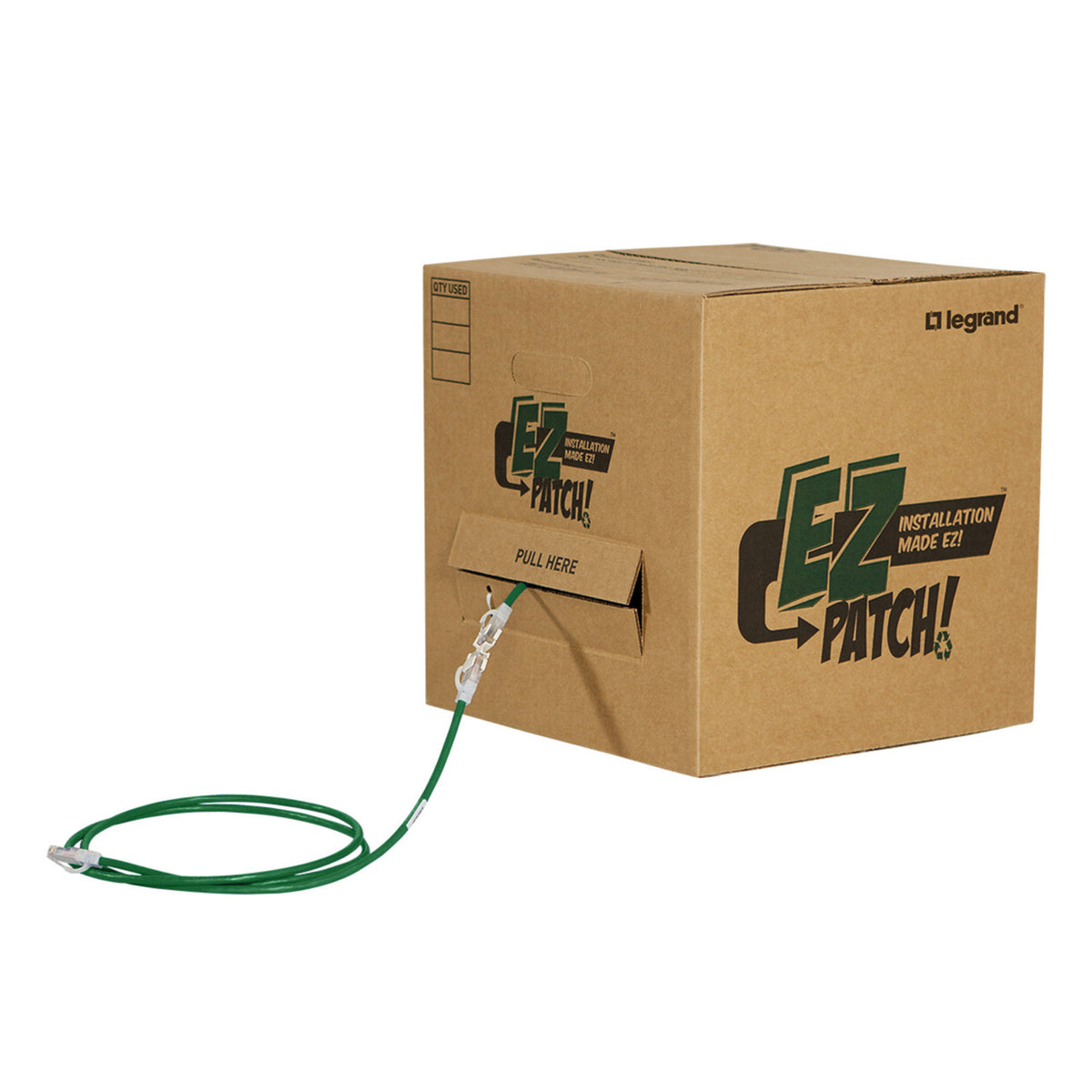 Legrand - Ortronics EZC5E03Q50-05 | EZ Patch Box, Cat5E 3Ft, Green, Qty 50