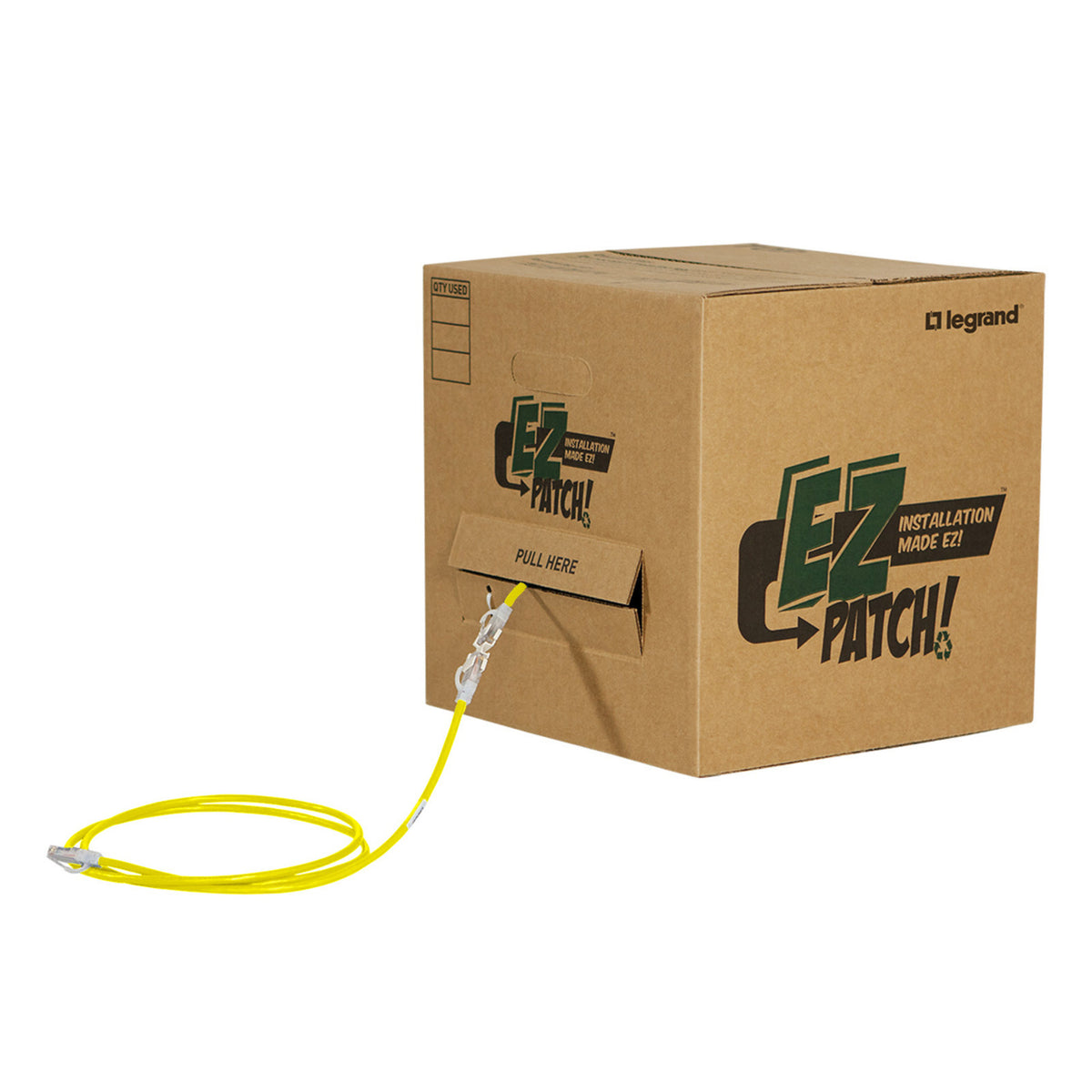 Legrand - Ortronics EZC615Q25-04 | EZ Patch Box, Cat6 15Ft, Yellow, Qty 25
