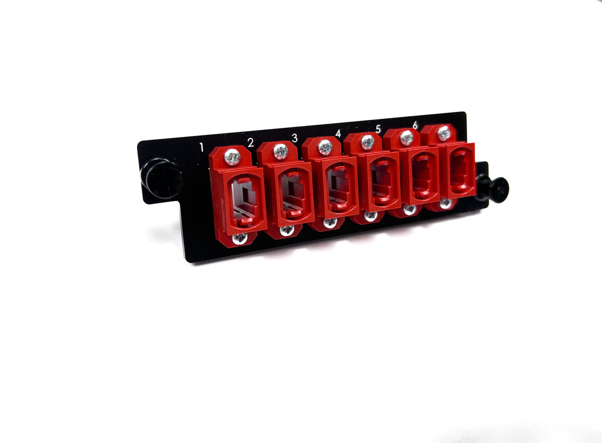 Legrand - Ortronics HDFP-MPA72GA | Infinium HDFP Mpo Adapter Panel, 6 Mpo, Red