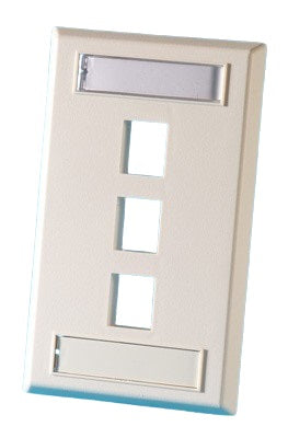 Legrand - Ortronics KSFP3-99 | Single Gang Plastic Faceplate, Holds Three Keystone Jacks or Modules, Wiremold Ivory