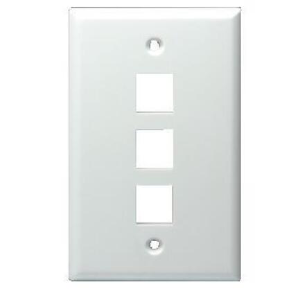 Legrand - Ortronics KSFPR3-88 | TechChoice Plastic Faceplate, 3-Port, 1-Gang, Cloud White